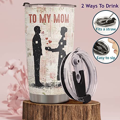 Macorner Mothers Day Gifts - Birthday Gifts for Mom Nana & Mothers Day Gifts From Daughter Son - Mom Gifts Mother's Day Christmas Gifts For Women Mom Grandma - Stainless Steel Bear Tumbler 20oz