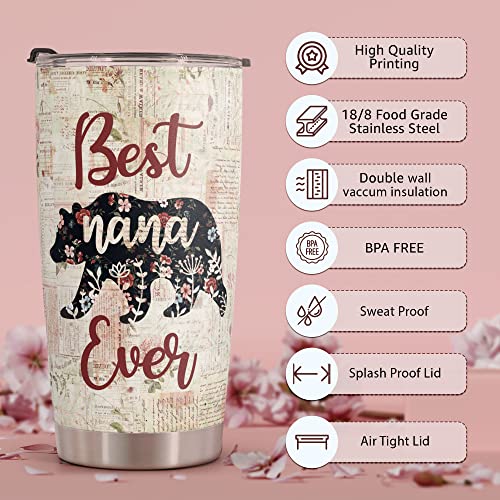 Macorner Mothers Day Gifts - Birthday Gifts for Mom Nana & Mothers Day Gifts From Daughter Son - Mom Gifts Mother's Day Christmas Gifts For Women Mom Grandma - Stainless Steel Bear Tumbler 20oz