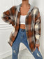 Plaid Drawstring Hooded Jacket