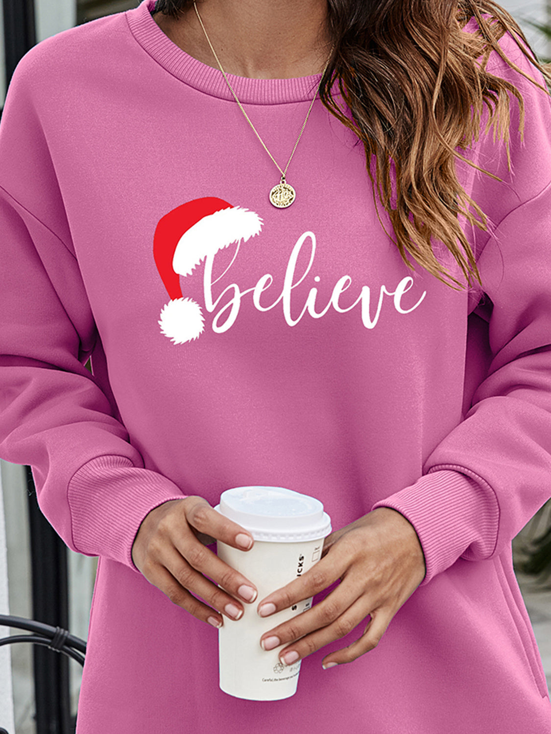 BELIEVE Graphic Tunic Sweatshirt