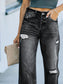 Distressed Straight Leg Jeans